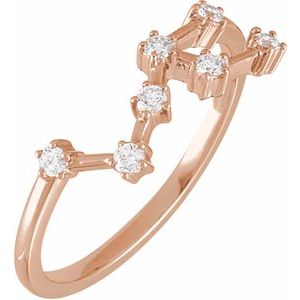 14K Rose Gold 1/5 CTW Natural Diamond Leo Constellation Ring