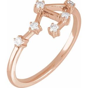 14K Rose Gold 1/6 CTW Natural Diamond Libra Constellation Ring