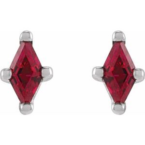14K White Gold 6x3 mm Lab-Grown Ruby Earrings – image 2