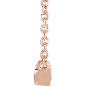 14K Rose Gold 1/8 CT Natural Diamond Solitaire 16-18" Necklace
