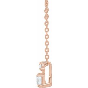 14K Rose Gold 1/4 CTW Lab-Grown Diamond Claw-Prong 16-18" Necklace
