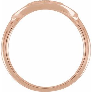 14K Rose Gold .07 CTW Natural Diamond Initial S Signet Ring