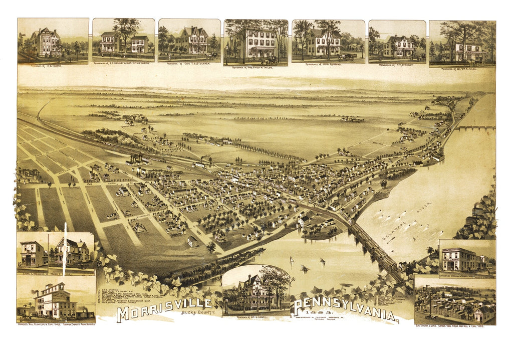 Vintage Map of Morrisville, Pennsylvania 1893