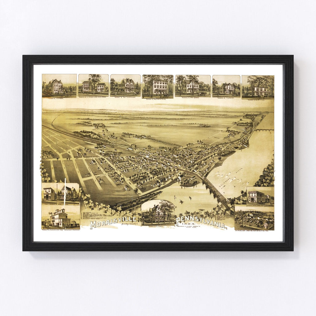 Vintage Map of Morrisville, Pennsylvania 1893