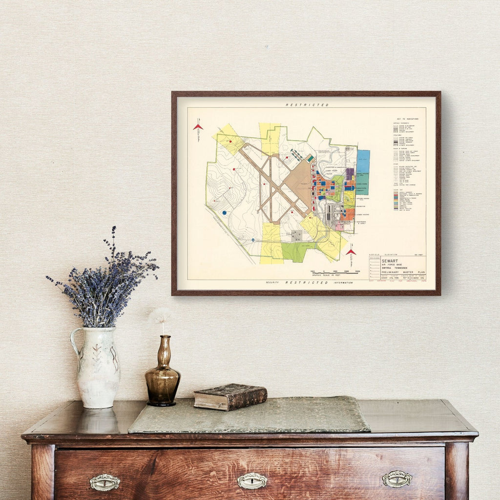Vintage Map of Sewart Air Force Base, 1952