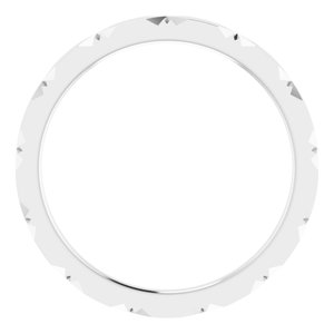 18K White 1.5 mm Diamond Faceted Band Size 19