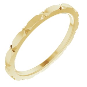 18K Yellow 1.5 mm Diamond Faceted Band Size 16