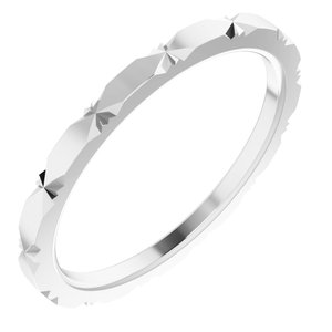 10K White 1.5 mm Diamond Faceted Band Size 13.5
