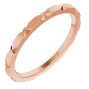 18K Rose 1.5 mm Diamond Faceted Band Size 20