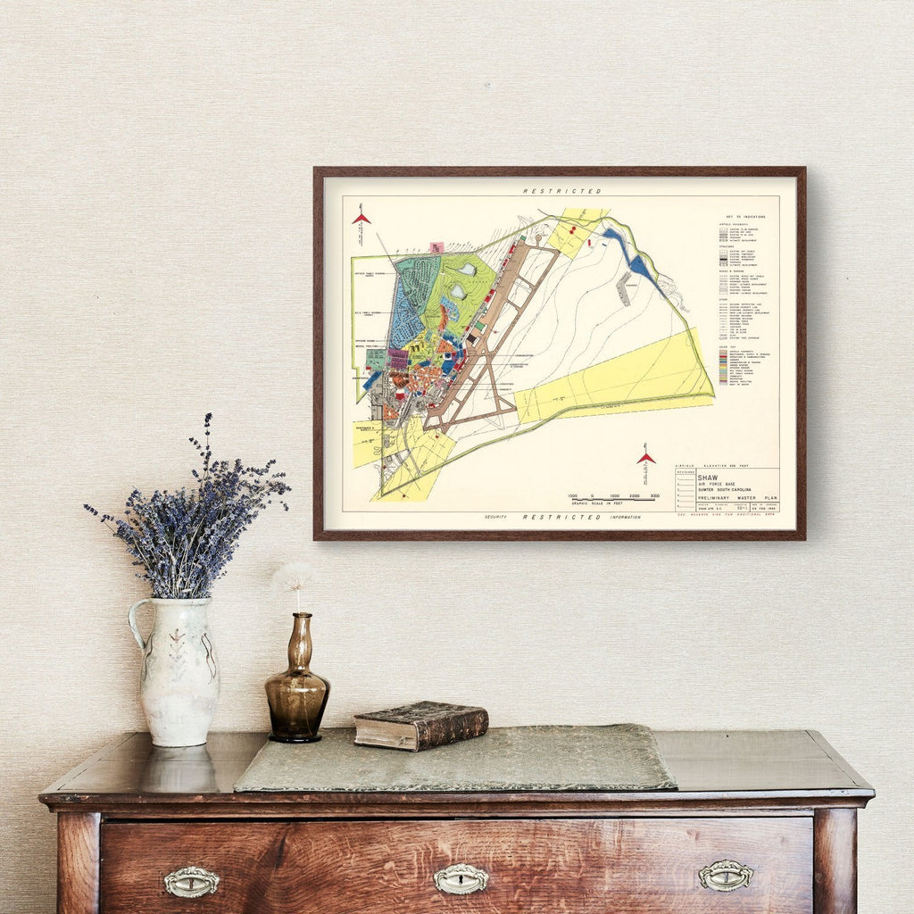Vintage Map of Shaw Air Force Base, 1953