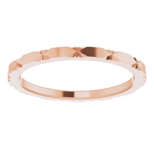 14K Rose 1.5 mm Diamond Faceted Band Size 6