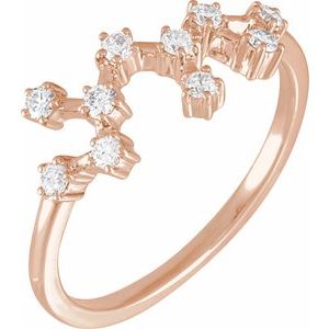 14K Rose Gold 1/4 CTW Natural Diamond Sagittarius Constellation Ring