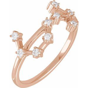 14K Rose Gold 1/5 CTW Natural Diamond Scorpio Constellation Ring