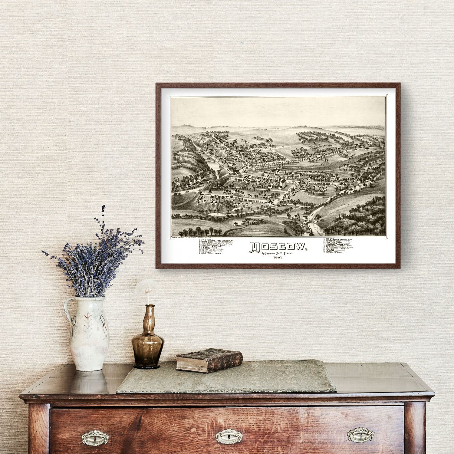 Vintage Map of Moscow, Pennsylvania 1891