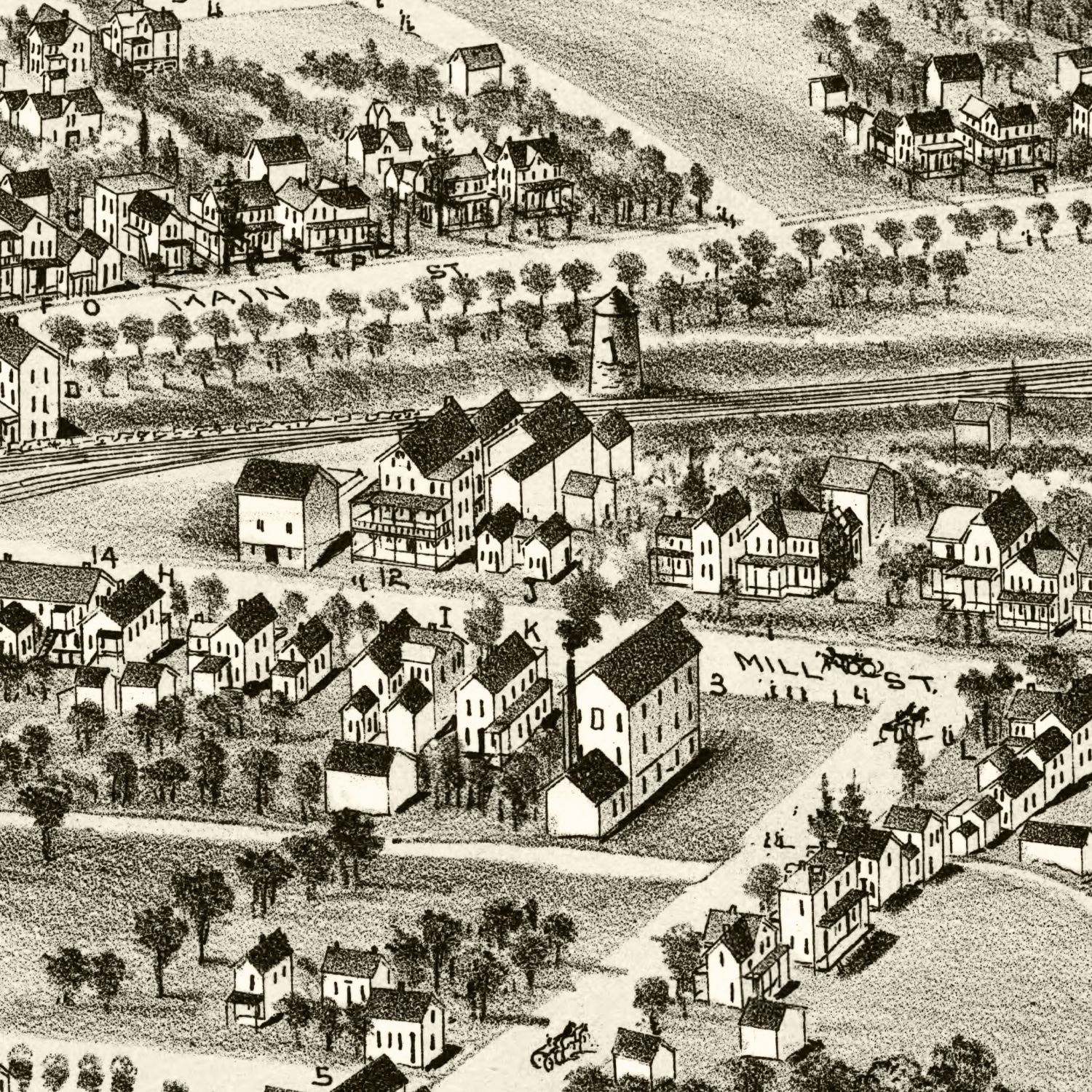 Vintage Map of Moscow, Pennsylvania 1891