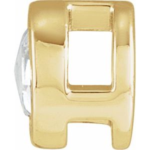 14K Yellow Gold 1/8 CT Rose-Cut Natural Diamond Bezel-Set  Pendant