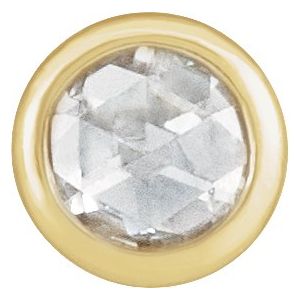 14K Yellow Gold .06 CT Rose-Cut Natural Diamond Bezel-Set Pendant