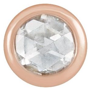14K Rose Gold .06 CT Rose-Cut Natural Diamond Bezel-Set Pendant
