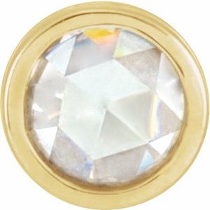 14K Yellow Gold 1/10 CT Rose-Cut Natural Diamond Bezel-Set Pendant