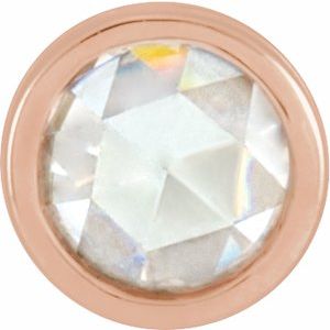 14K Rose Gold 1/10 CT Rose-Cut Natural Diamond Bezel-Set Pendant