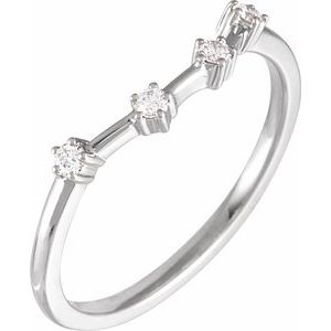 14K White Gold 1/10 CTW Natural Diamond Aquarius Constellation Ring