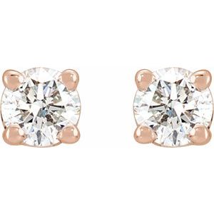 14K Rose Gold 1/3 CTW Natural Diamond Stud Earrings – image 2