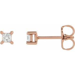 14K Rose Gold 2.5 mm Square 1/5 CTW Lab-Grown Diamond Earrings