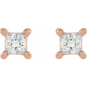 14K Rose Gold 2.5 mm Square 1/5 CTW Lab-Grown Diamond Earrings – image 2