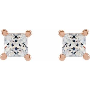 14K Rose Gold 3 mm Square 1/3 CTW Lab-Grown Diamond Earrings – image 2