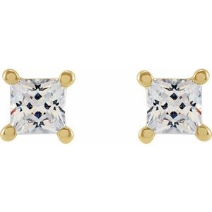 14K Yellow Gold 3 mm Square 1/3 CTW Lab-Grown Diamond Earrings – image 2