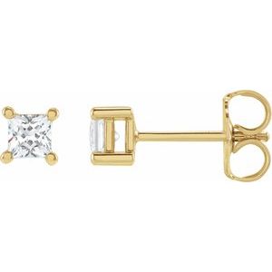 14K Yellow Gold 3 mm Square 1/3 CTW Lab-Grown Diamond Earrings