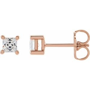 14K Rose Gold 3 mm Square 1/3 CTW Lab-Grown Diamond Earrings