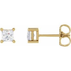 14K Yellow Gold 3.5 mm Square 1/2 CTW Lab-Grown Diamond Earrings