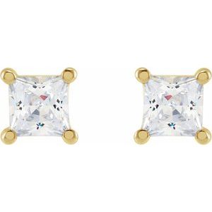 14K Yellow Gold 3.5 mm Square 1/2 CTW Lab-Grown Diamond Earrings – image 2