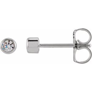 14K White Gold 1/6 CTW Lab-Grown Diamond Bezel-Set Earrings