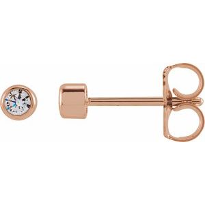 14K Rose Gold 2.5 mm Round 1/6 CTW Lab-Grown Diamond Earrings