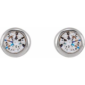 14K White Gold 1/6 CTW Lab-Grown Diamond Bezel-Set Earrings – image 2