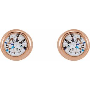 14K Rose Gold 1/6 CTW Lab-Grown Diamond Bezel-Set Earrings – image 2