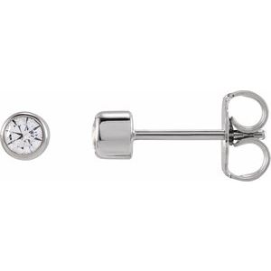 14K White Gold 1/5 CTW Lab-Grown Diamond Bezel-Set Earrings
