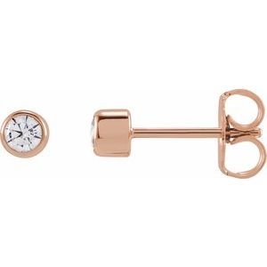 14K Rose Gold 3 mm Round 1/5 CTW Lab-Grown Diamond Earrings