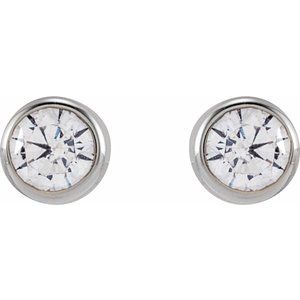 14K White Gold 3 mm Round 1/5 CTW Lab-Grown Diamond Earrings