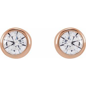 14K Rose Gold 1/5 CTW Lab-Grown Diamond Bezel-Set Earrings – image 2