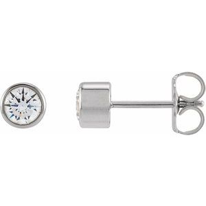 14K White Gold 1/2 CTW Lab-Grown Diamond Bezel-Set Earrings