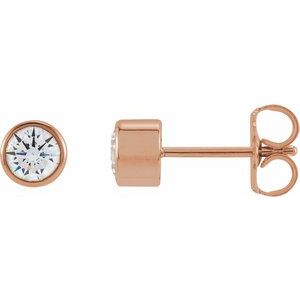 14K Rose Gold 1/3 CTW Lab-Grown Diamond Bezel-Set Earrings