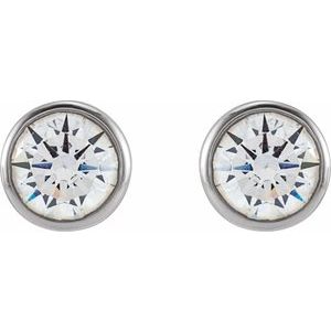 14K White Gold 1/2 CTW Lab-Grown Diamond Bezel-Set Earrings – image 2