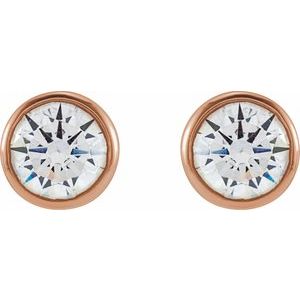 14K Rose Gold 1/3 CTW Lab-Grown Diamond Bezel-Set Earrings – image 2
