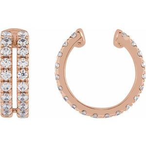 14K Rose Gold 1/2 CTW Lab-Grown Diamond Ear Cuff