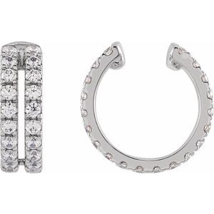 14K White Gold 1/2 CTW Lab-Grown Diamond Ear Cuff