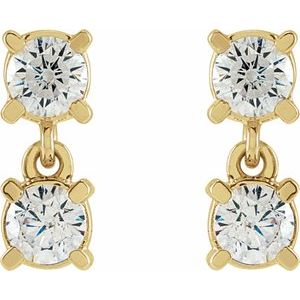 14K Yellow Gold 1/2 CTW Lab-Grown Diamond Two-Stone Earrings – image 2