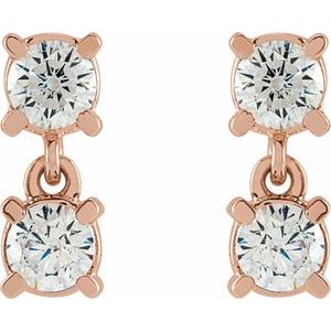 14K Rose Gold 1/2 CTW Lab-Grown Diamond Two-Stone Earrings – image 2